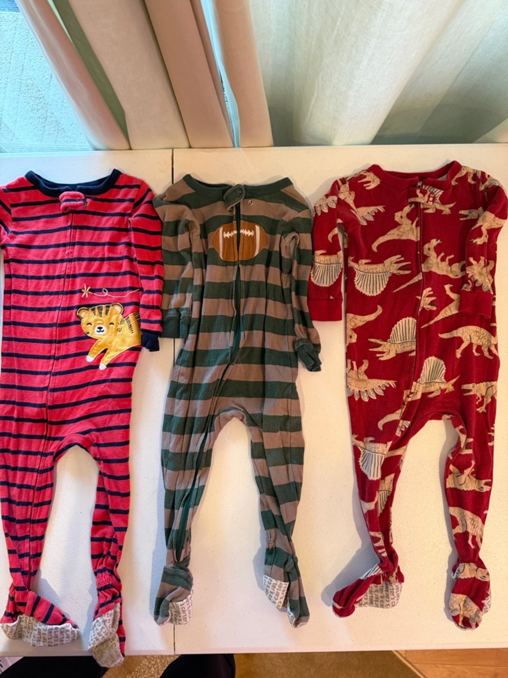 Carter's Footed One-Piece pajama’s.  Bundle of 3 size 18 months
